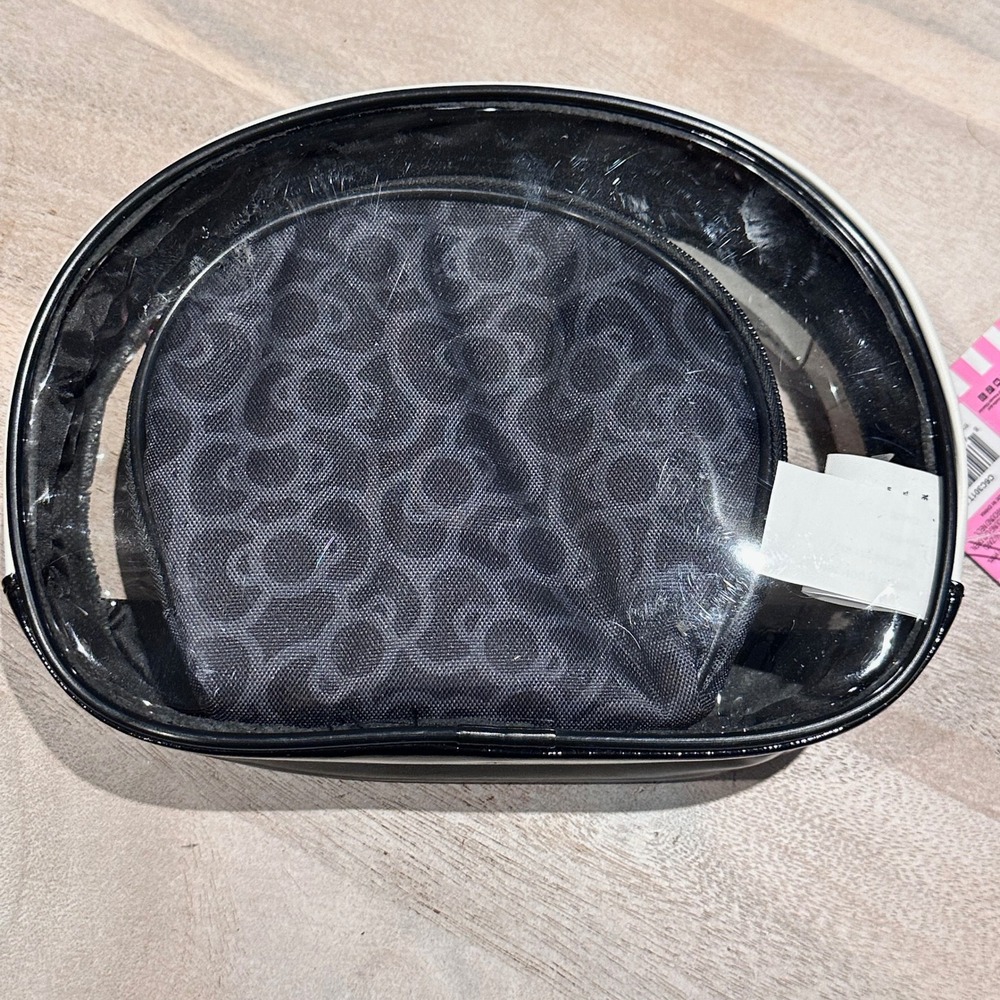 Sanrio Hello Kitty 3 Piece Travel Cosmetic Bag Set Clear Black White C6C301TJ - Picture 4 of 12